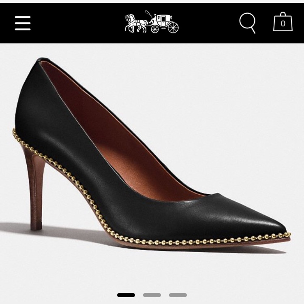 EUC Coach Parker Pump-Black w/ gold studs-Sz 8